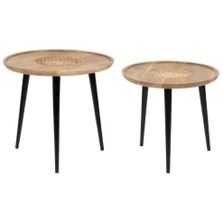 Fabrique de Styles Table basse gigogne (lot de 2) en manguier et fer noir - Balamea* Table Basses