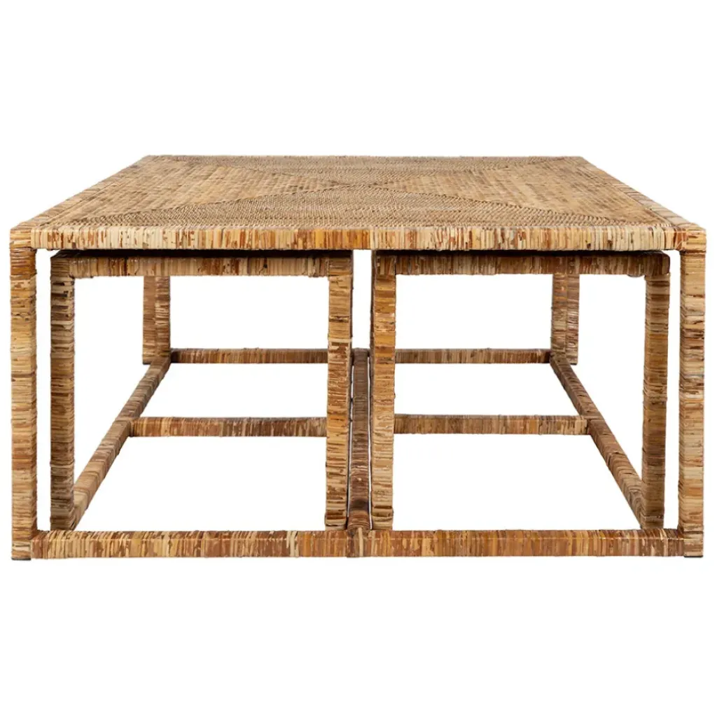 Fabrique de Styles Table basse gigogne (lot de 3) en rotin et fer - Pasil* Table Basses