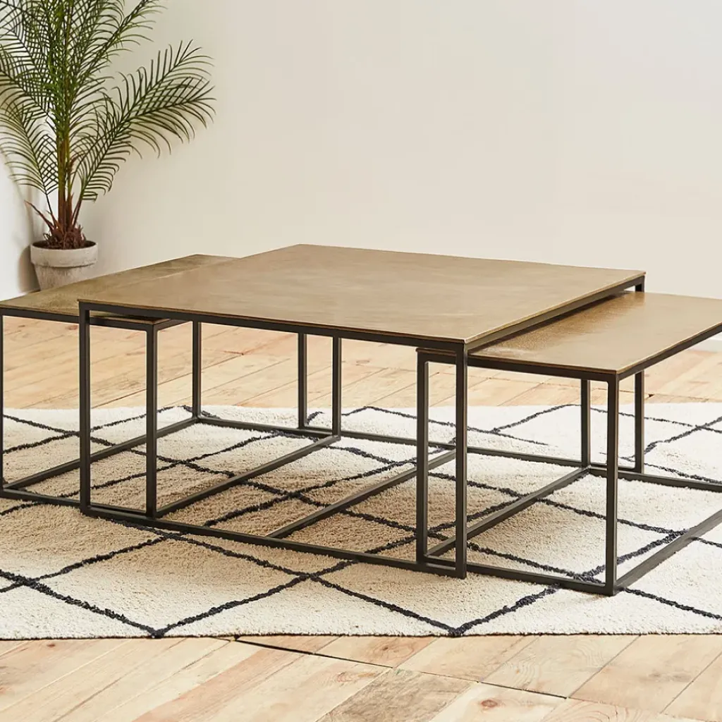 Fabrique de Styles Table basse gigogne (lot de 3) en fer - Félia* Table Basses