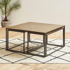 Fabrique de Styles Table basse gigogne (lot de 3) en fer - Félia* Table Basses