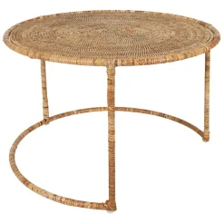 Fabrique de Styles Table basse gigogne ronde (lot de 2) en rotin et fer - Pasil* Table Basses