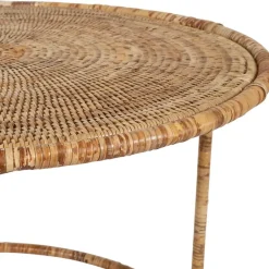 Fabrique de Styles Table basse gigogne ronde (lot de 2) en rotin et fer - Pasil* Table Basses