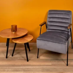 Fabrique de Styles Table basse gigogne ronde (lot de 2) en pin - Faya* Table Basses