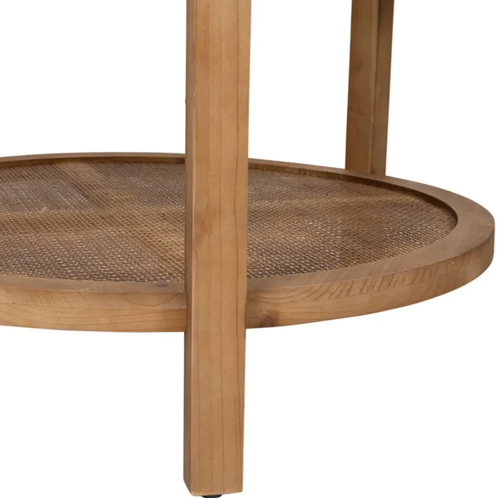 Fabrique de Styles Table basse ronde en sapin et verre trempé d75cm - Firmin* Table Basses