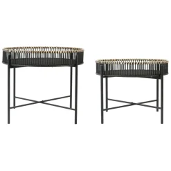 Fabrique de Styles Table basse ronde (x2) en bambou et fer* Table Basses