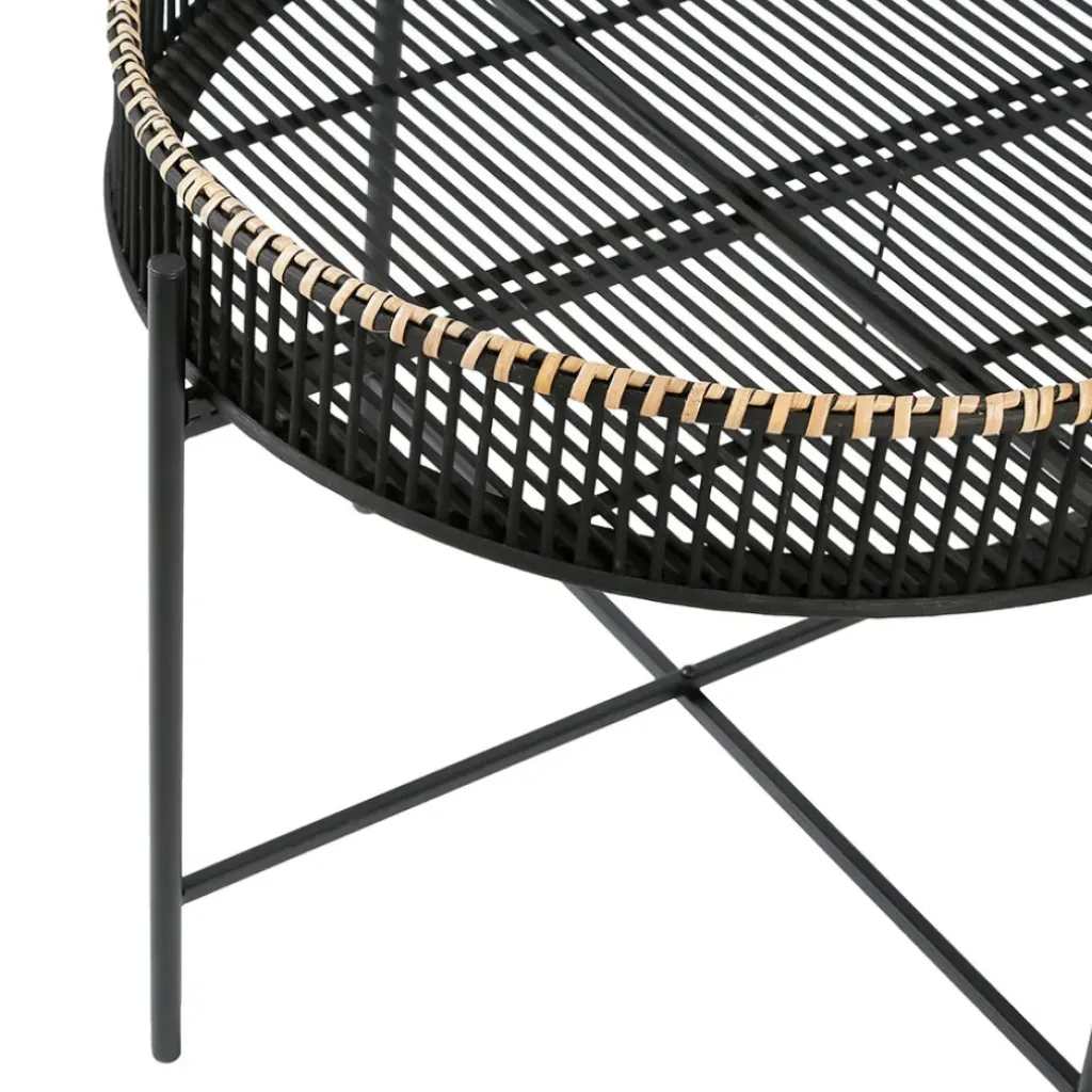 Fabrique de Styles Table basse ronde (x2) en bambou et fer* Table Basses