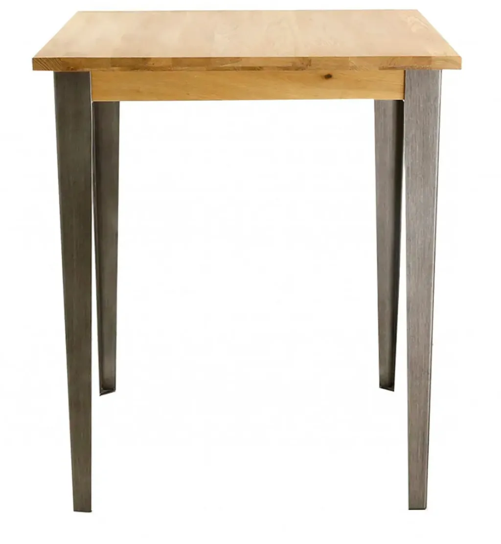 Fabrique de Styles Table de bar carrée en chêne massif et pieds acier 90x90 cm - Manny* Tables Hautes