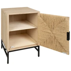 Fabrique de Styles Table de chevet 1 porte en naturel et noir - Kenda* Tables De Chevet