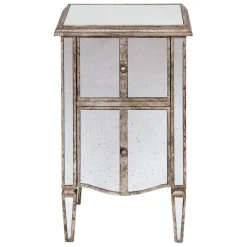 Fabrique de Styles Table de chevet baroque en bois et miroir 2 tiroirs - Bois miroir* Tables De Chevet