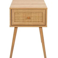 Fabrique de Styles Table de chevet en bois et cannage 1 tiroir - Baia* Tables De Chevet