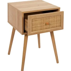Fabrique de Styles Table de chevet en bois et cannage 1 tiroir - Baia* Tables De Chevet