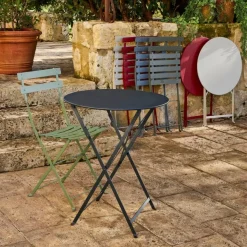 Fabrique de Styles Table de jardin plainte en acier - Bistro*Enfant Tables De Jardin|Jardin