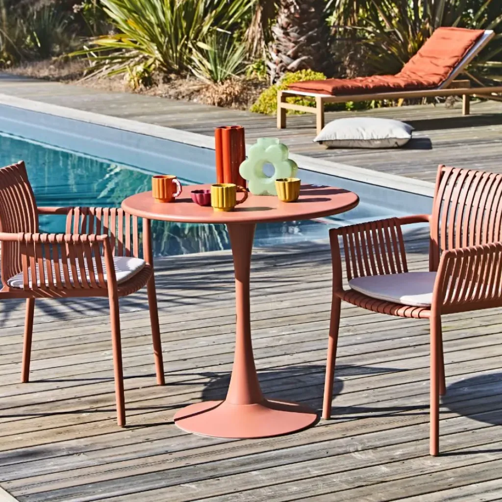 Fabrique de Styles Table de jardin rond en fer d80cm - Lumi*Enfant Tables De Jardin|Jardin