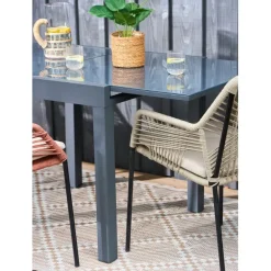 Fabrique de Styles Table jardin extensible en métal 80-160x80cm - Haria*Enfant Tables De Jardin|Jardin