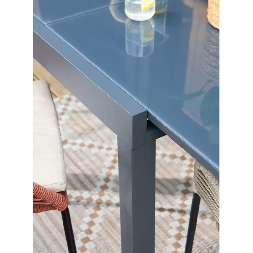 Fabrique de Styles Table jardin extensible en métal 80-160x80cm - Haria*Enfant Tables De Jardin|Jardin