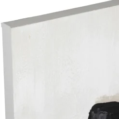 Fabrique de Styles Tableau fleurs en toile et pin noir et doré 100x100cm - Fleurs* Tableaux Et Toiles