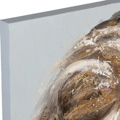 Fabrique de Styles Tableau lion en toile et pin 90x120cm - Animal* Tableaux Et Toiles