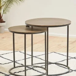 Fabrique de Styles Tables d'appoint gigogne (x2) en fer - Felia* Bouts De Canapé Et Tables D'appoint