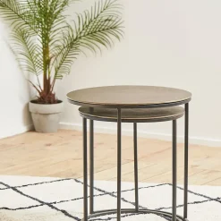 Fabrique de Styles Tables d'appoint gigogne (x2) en fer - Felia* Bouts De Canapé Et Tables D'appoint