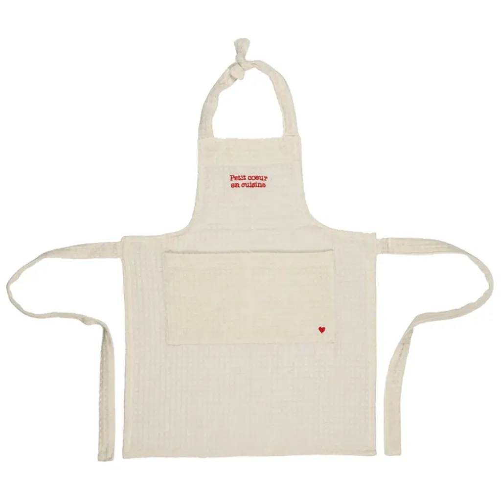 Fabrique de Styles Tablier enfant en coton écru et rouge - Famille* Torchons, Tabliers Et Maniques