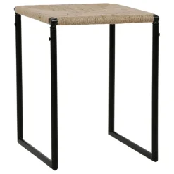 Fabrique de Styles Tabouret en jute naturel et fer noir - madeira* Poufs Et Tabourets