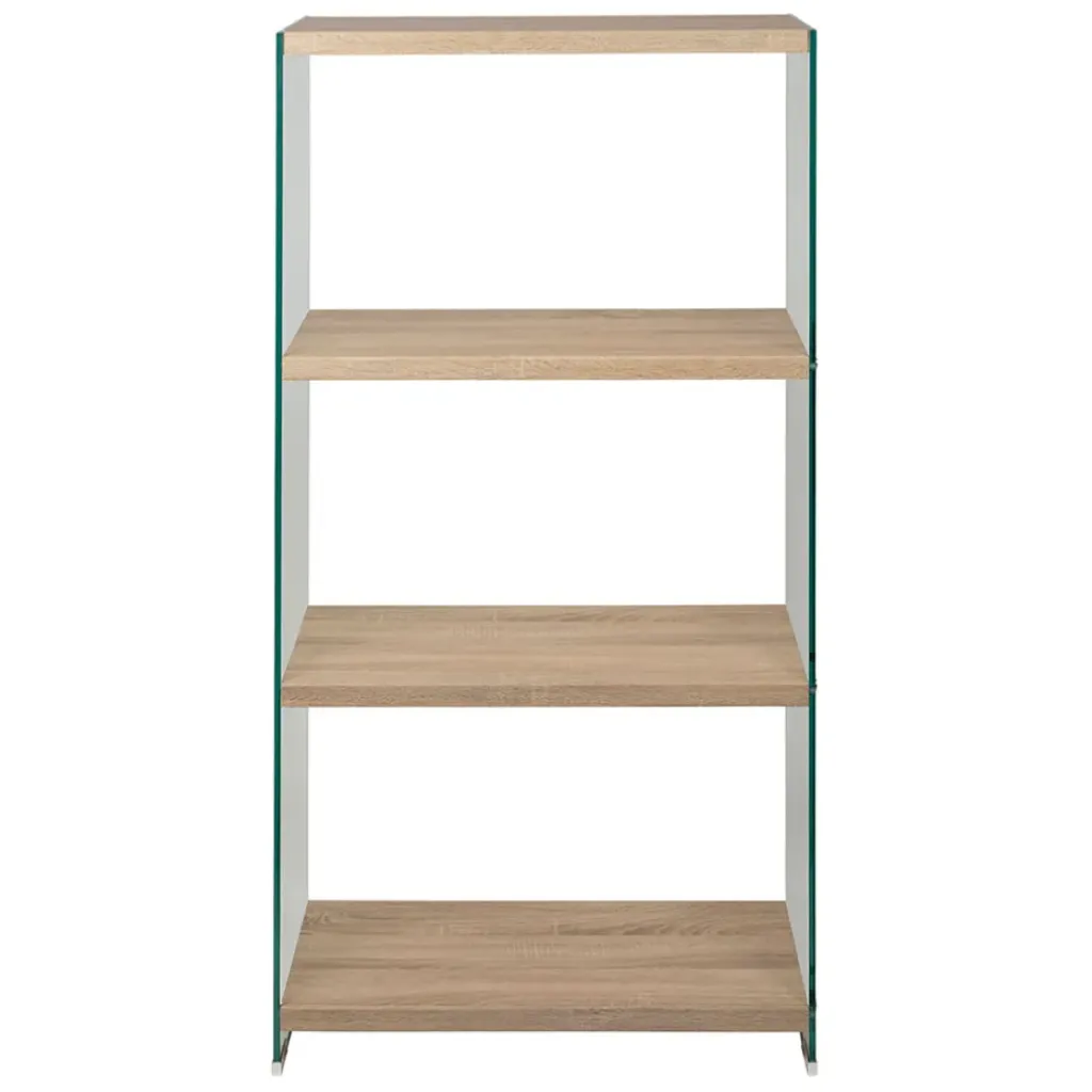 Fabrique de Styles Étagère 3 niveaux en verre trempé et bois h165cm - Adela* Bibliothèques Et Étagères