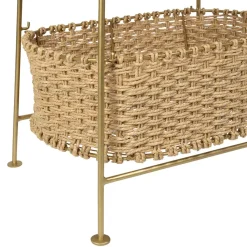 Fabrique de Styles Étagère 3 paniers en jute et fer doré h104cm - Réserve* Bibliothèques Et Étagères