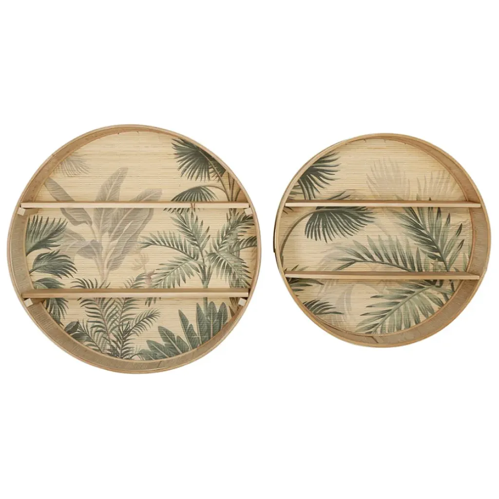 Fabrique de Styles Étagère murale 2 niveaux (x2) en bambou et naturel - Papaye* Étagères Murales