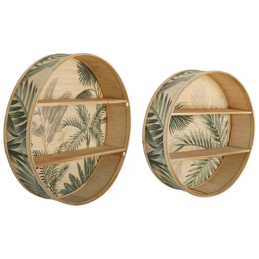 Fabrique de Styles Étagère murale 2 niveaux (x2) en bambou et naturel - Papaye* Étagères Murales