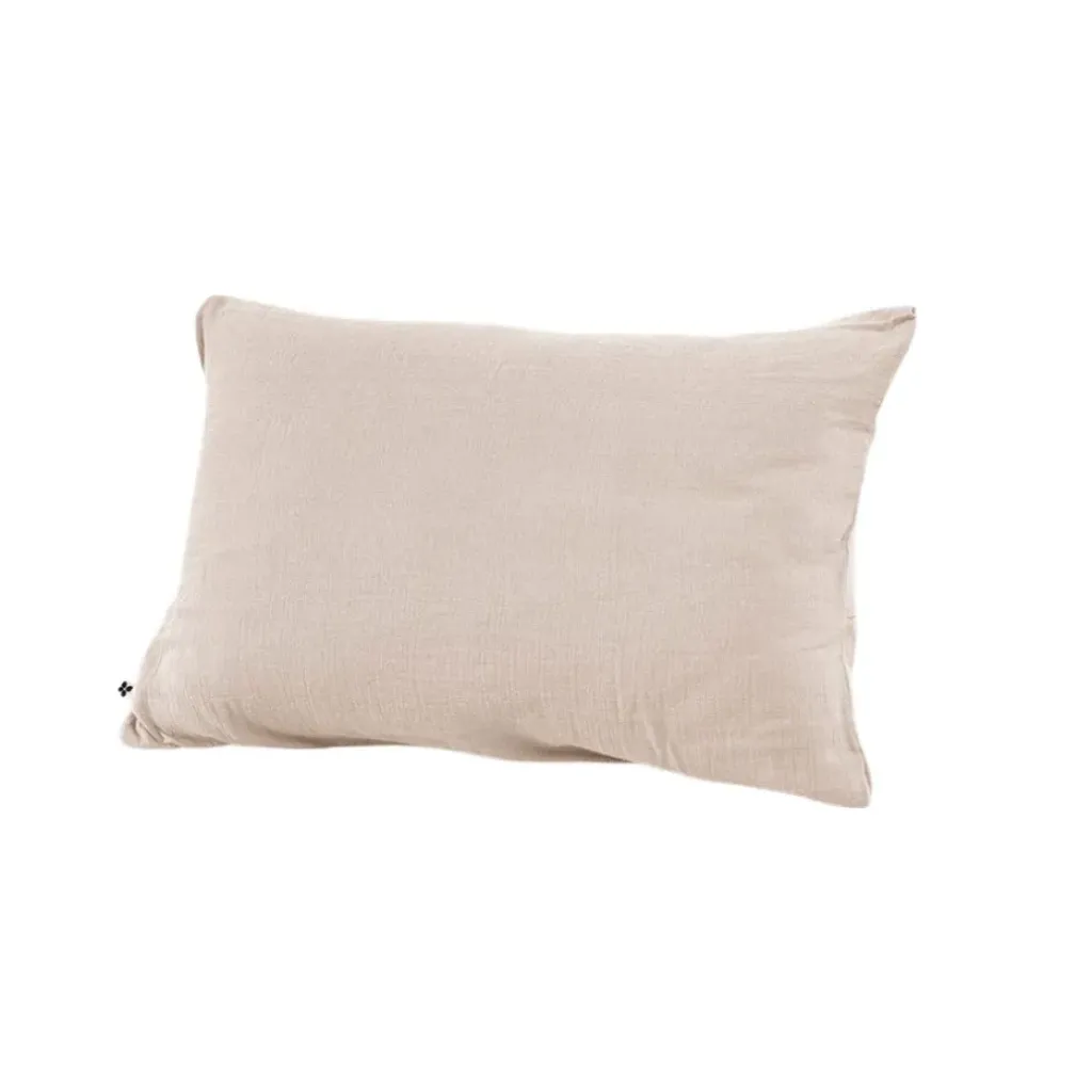Fabrique de Styles Taie d'oreiller en gaze de coton unie pampa 50x70cm - Gaia* Taies Et Traversins