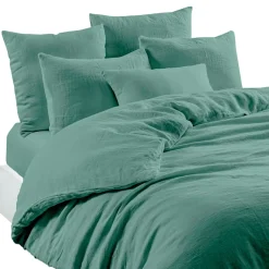 Fabrique de Styles Taie d'oreiller en lin et coton céladon 65x65cm - Limy* Taies Et Traversins