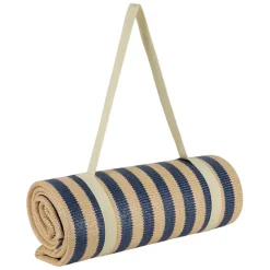 Fabrique de Styles Tapis de plage en tissu rayé et naturel 180x120cm - Medi* Draps De Plage Et Foutas