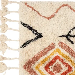 Fabrique de Styles Tapis karres naturel et rouge 70x145cm* Tapis