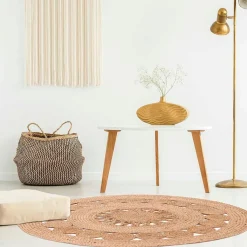 Fabrique de Styles Tapis rond en jute ajoure d90cm* Tapis