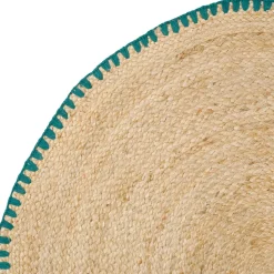 Fabrique de Styles Tapis rond en jute et coton d100cm - Patchuca* Tapis