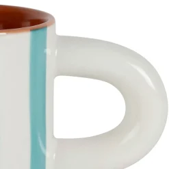 Fabrique de Styles Tasse à café en grès rayée et blanc 17cl - Alaria* Tasses Et Mugs