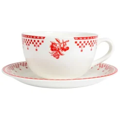 Fabrique de Styles Tasse et sous-tasse en faïence damier - campagne* Tasses Et Mugs