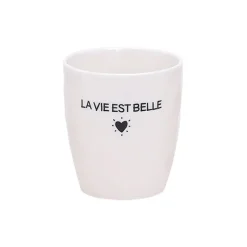 Fabrique de Styles Tasse La vie est belle en céramique blanc 18cl* Tasses Et Mugs