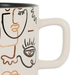 Fabrique de Styles Tasses à thé x2 visage beige et brun 37.5cl en grès - terre brulée* Tasses Et Mugs