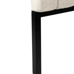 Fabrique de Styles Tete lit en bouclette blanche et fer noir 160x100cm - Organic* Têtes De Lit Et Paravents