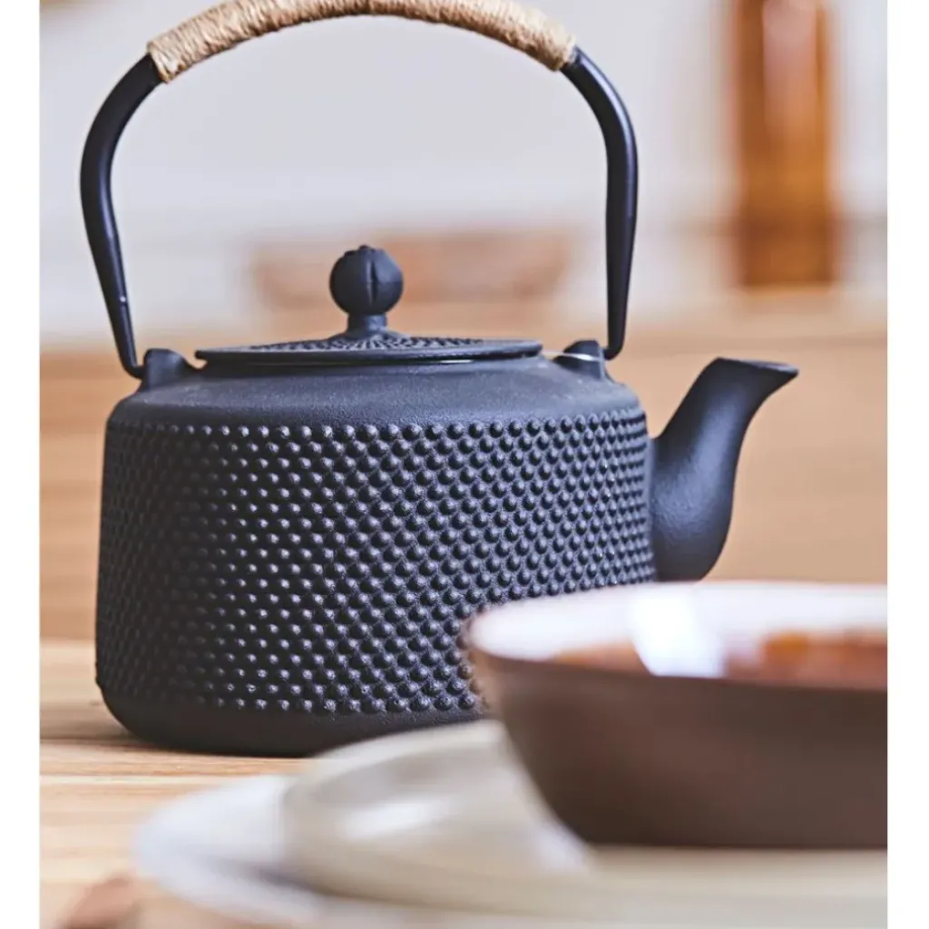 Fabrique de Styles Theiere en fonte avec anse corde - point* Théières Et Cafetières