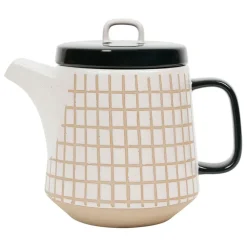 Fabrique de Styles Theiere en grès banc et beige - courba* Théières Et Cafetières