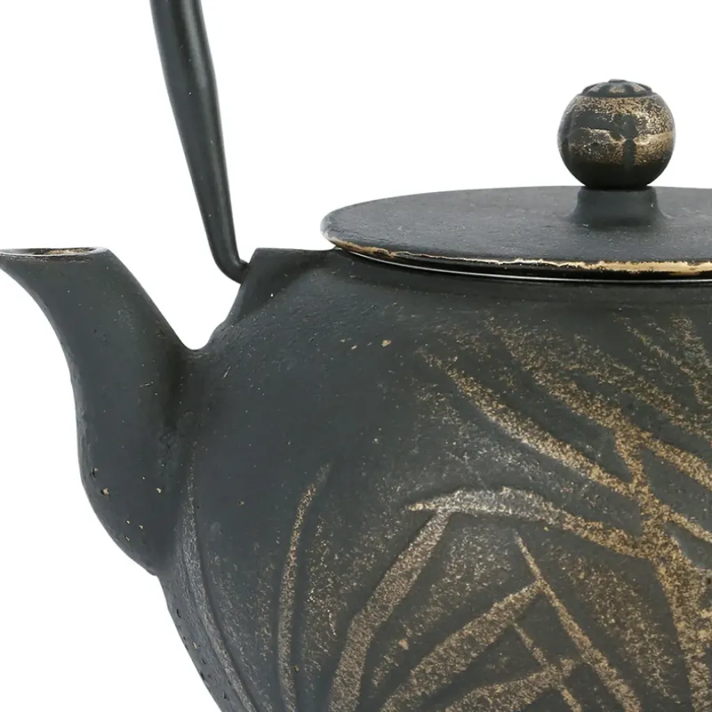 Fabrique de Styles Théière avec filtre en fonte noire et dorée 1.5l - Exaltation* Théières Et Cafetières