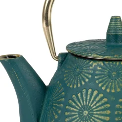 Fabrique de Styles Théière en fonte émeraude et dorée - lotus* Théières Et Cafetières