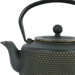 Fabrique de Styles Théière en fonte noir et doré et filtre inox 1.6l - Point* Théières Et Cafetières