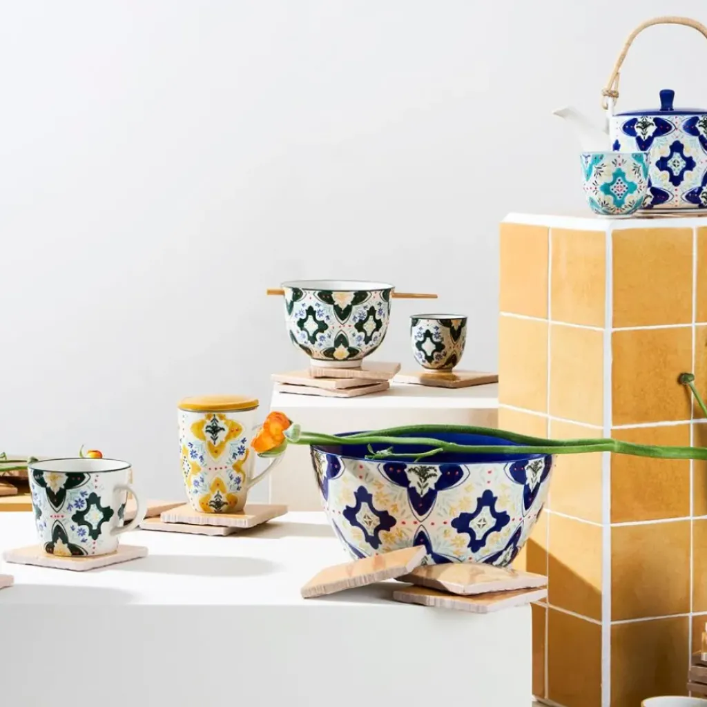 Fabrique de Styles Théière en grès bleu avec filtre inox 1L - Azulejo* Théières Et Cafetières