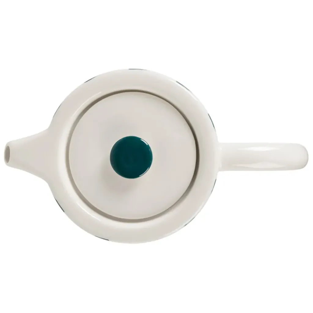 Fabrique de Styles Théière rayée en grès émeraude et blanc avec filtre 1l - Alaria* Théières Et Cafetières