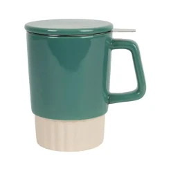 Fabrique de Styles Tisanière en grès et inox émeraude 40cl - Cannelé* Tasses Et Mugs