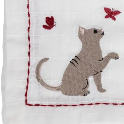 Fabrique de Styles Torchon en coton blanc avec chat 70x50cm - A La Ferme* Torchons, Tabliers Et Maniques