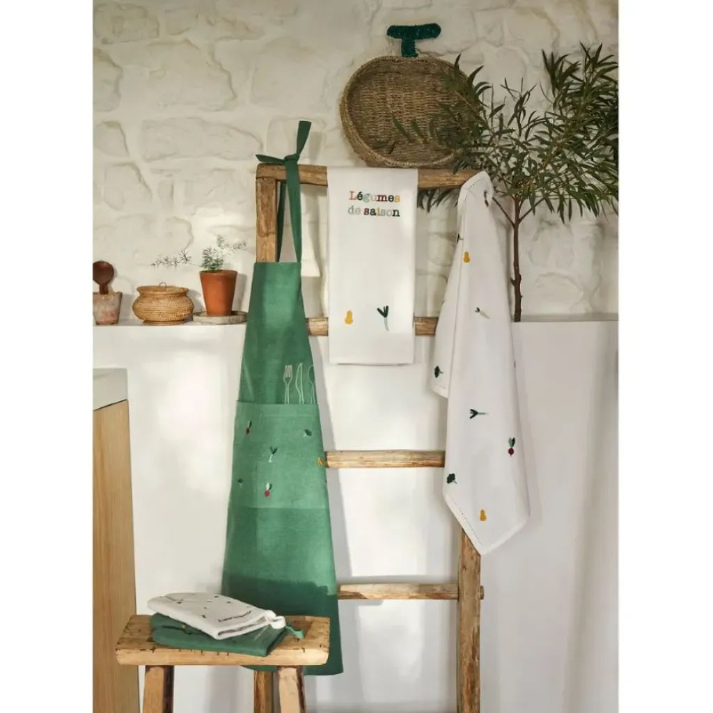 Fabrique de Styles Torchon saison en coton écru 70x50cm - P'tit Legumes* Torchons, Tabliers Et Maniques